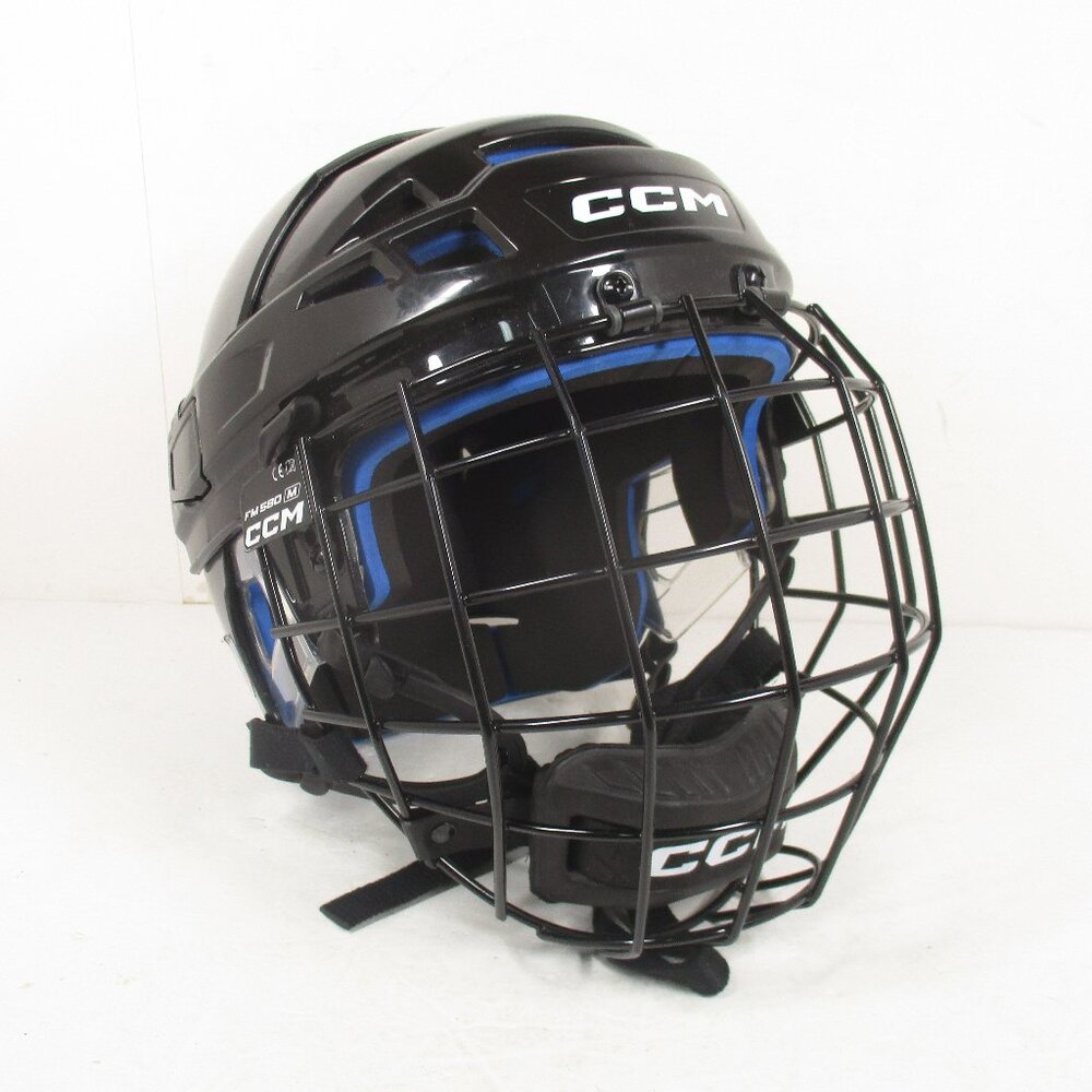 CCM XT85 Ice Hockey Helmet Black Size Medium 7 - 7 1/2 w/CCM FM 580 Cage